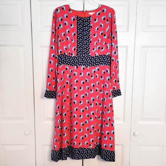 Boden "Daisy" Mixed Print Dress in Peony Geo 8 LONG - Picture 2 of 5